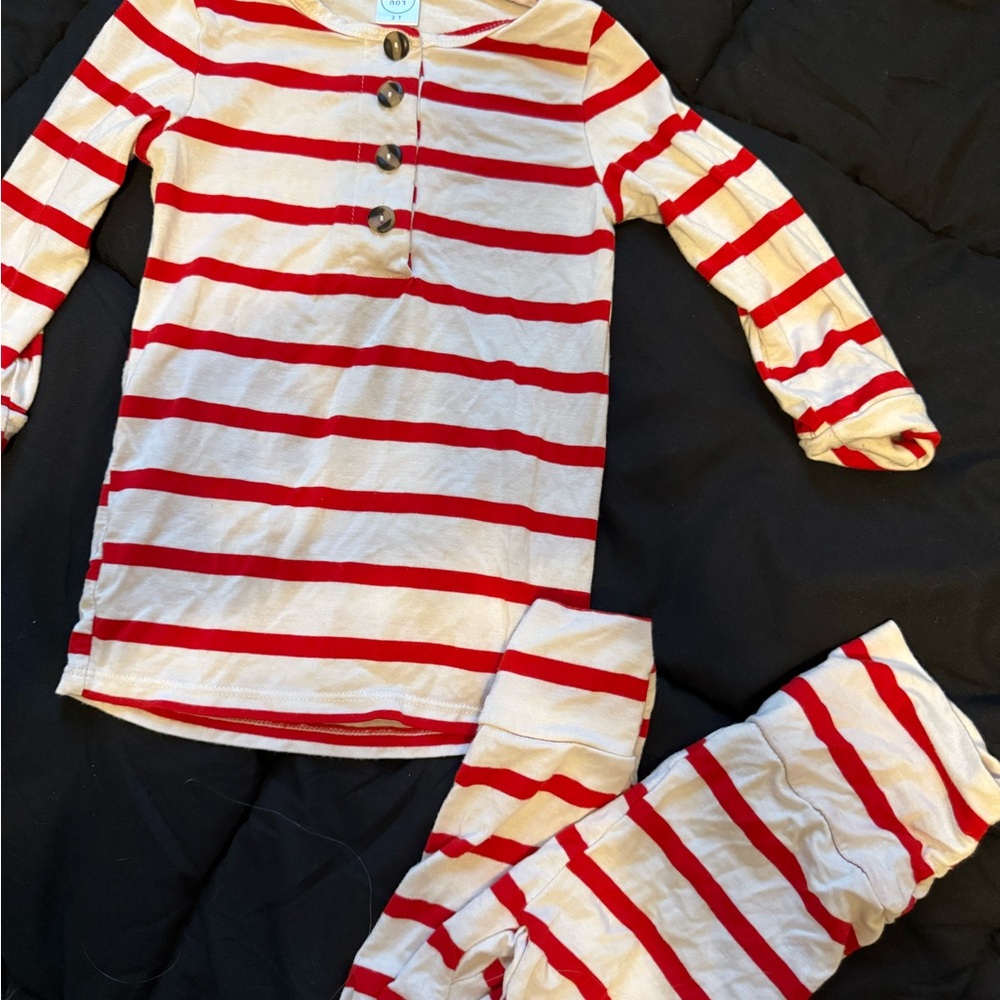 Striped Red and White Kids Pajamas